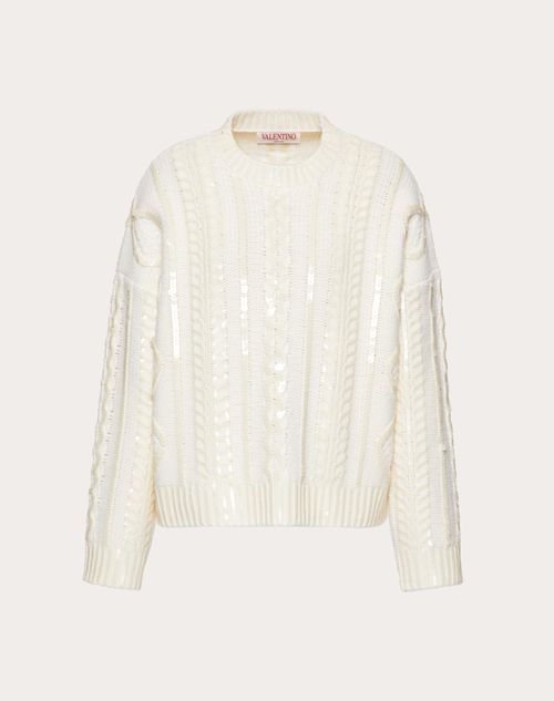 Valentino - Embroidered Wool Jumper - Ivory - Woman - Knitwear