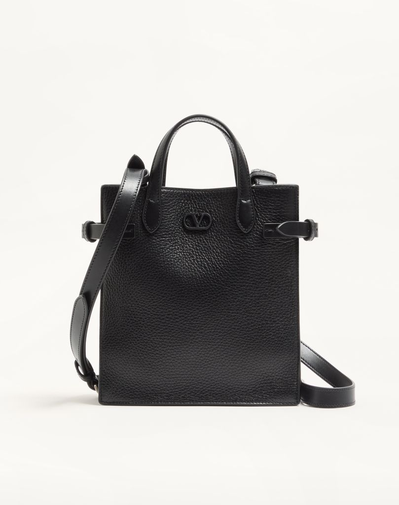 Valentino Garavani Antibes Small Shopping Bag In Grained Leather by Valentino