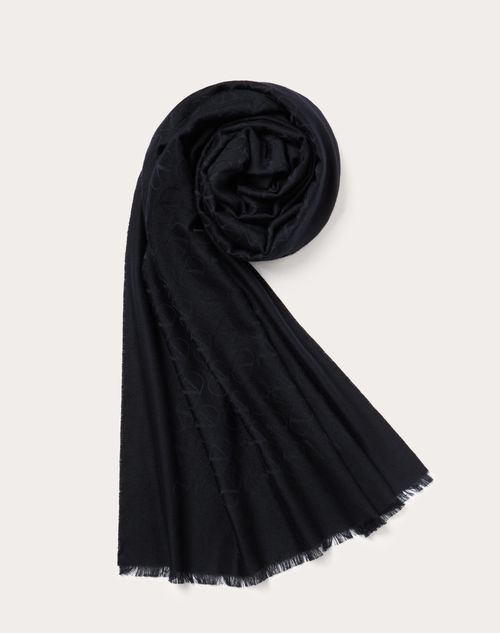 Vittoria Luxurious Hooded Scarf in Double Knit Velvet & Merino Blend - Black/Antique  Golden - Studio Myr