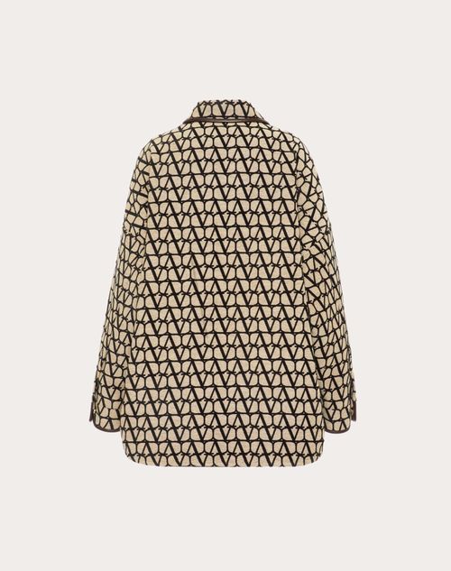 Valentino - Camisaco De Toile Iconographe Light - Beis/negro - Mujer - Abrigos Y Chaquetas