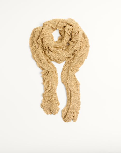 Valentino Garavani - Knitted Lurex Scarf - Or - Woman - Soft Accessories