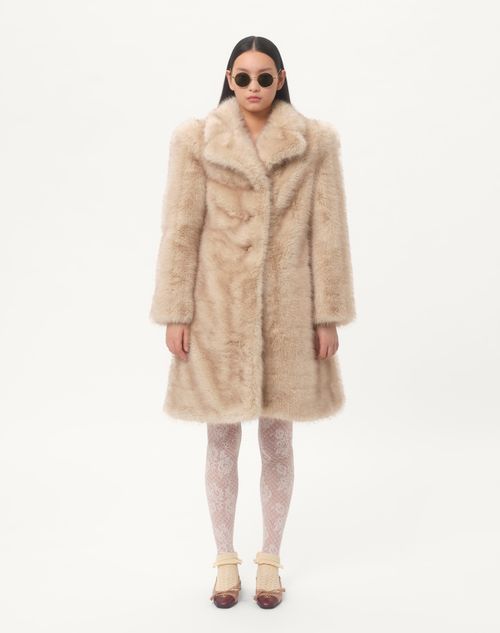 Valentino - ABRIGO DE PIEL SINTÉTICA  - Beis/marrón - Mujer - Abrigos Y Chaquetas