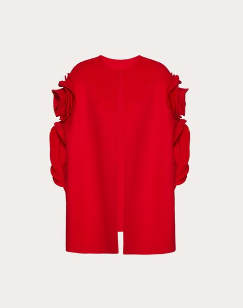 Valentino - Cappa In Compact Drap - Rosso - Donna - Cappotti E Outerwear