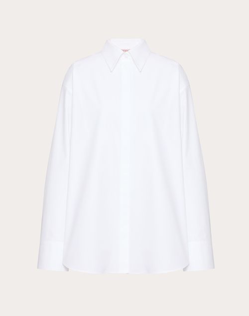 Valentino - Compact Popeline Blouse - White - Woman - Shirts And Tops