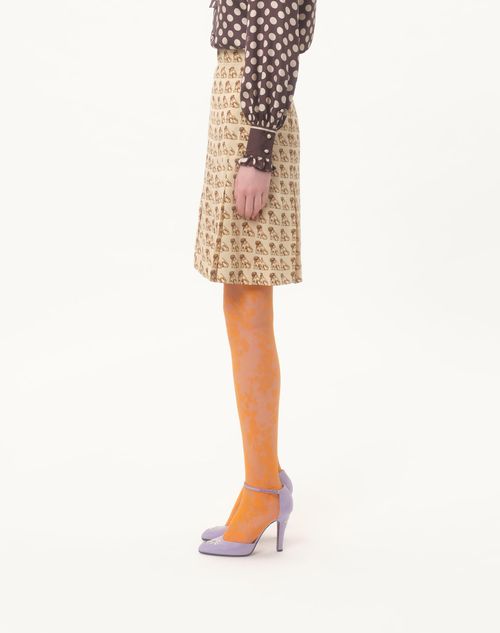 Valentino - Crepe De Chine Skirt With Petit Charles Print - Birch/multicolour - Woman - Skirts