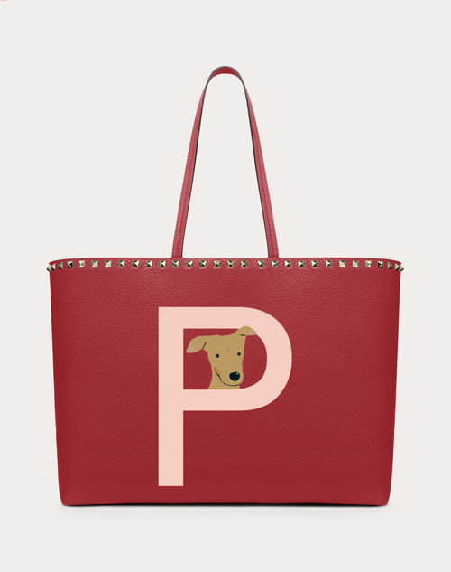 Valentino Garavani Women's Rockstud Pet Customizable Tote Bag - Red - Totes