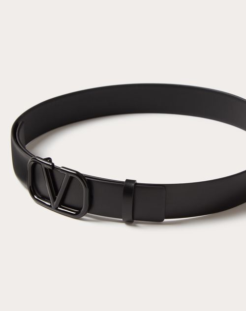 Valentino Garavani - Vlogo Signature Belt In Shiny Calfskin 30mm - Black - Woman - Woman View All