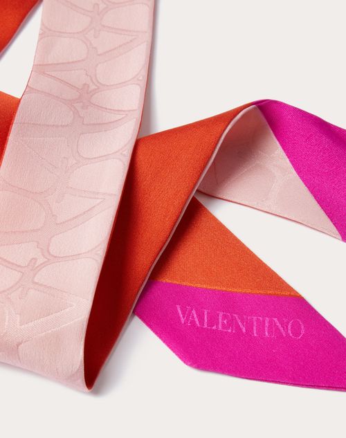Valentino Garavani - Toile Iconographe Silk Bandeau Scarf - Taffy/orange/pink Pp - Woman - Soft Accessories