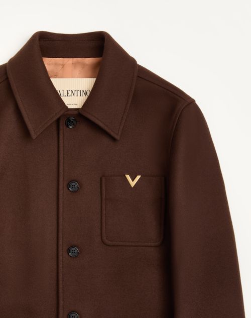 Valentino - Chaqueta De Lana Valentino Con Vgold - Marrón - Hombre - Chaquetas Y Plumíferos