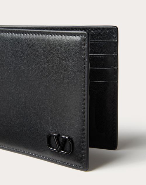Valentino Garavani - Mini Vlogo Signature Calfskin Wallet - Black - Man - Accessories