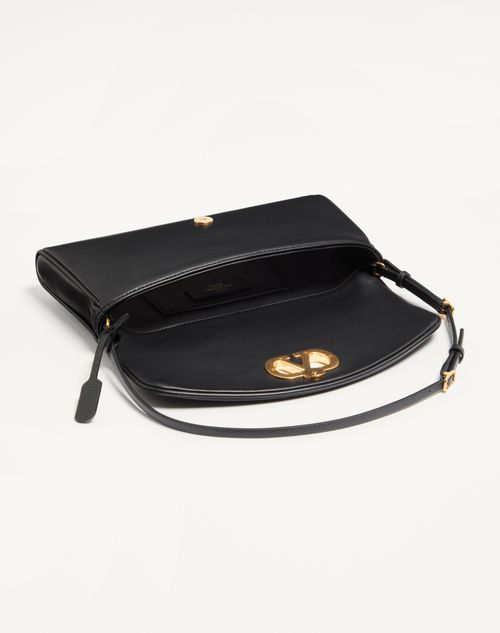 Valentino Garavani - Valentino Garavani Devain Small Nappa Shoulder Bag - Black - Woman - Shoulder Bags