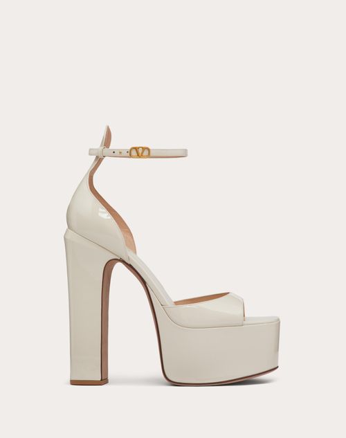 Valentino Garavani - Valentino Garavani Tan-go Platform Patent Leather Sandal 155mm - Light Ivory - Woman - Sandals