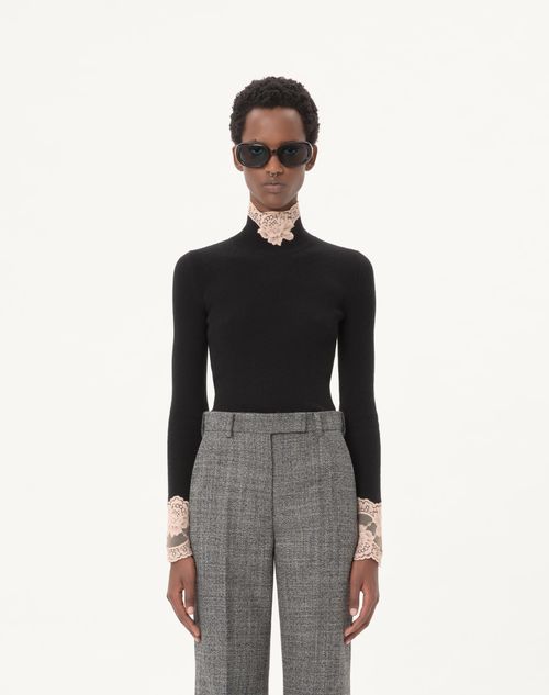 Valentino - Cashmere Jumper - Black/rose Dust - Woman - Knitwear