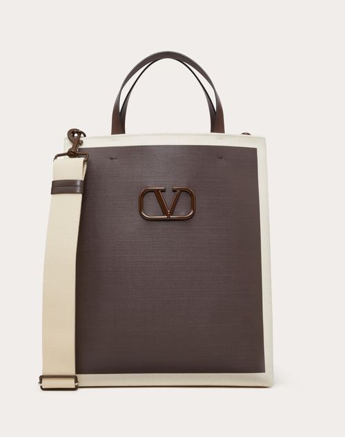 Valentino Garavani - Vlogo Signature Canvas Shopping Bag - Fondant/natural - Man - Totes