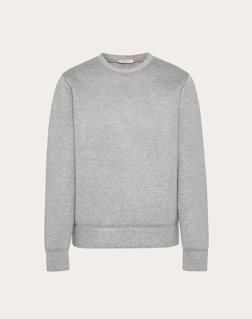 Valentino - Suéter De Cuello Redondo De Neopreno - Gris - Hombre - Ropa