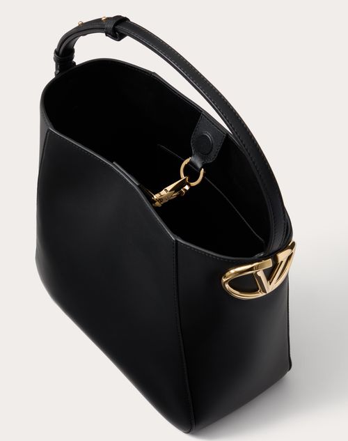 Vlogo Side Shopping Bag In Nappa Calfskin for Woman in Black Valentino DK