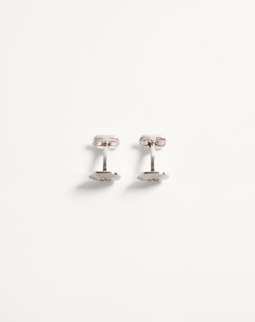 Valentino Garavani - Ovalette Metal Cufflinks - Transparent - Man - Jewellery
