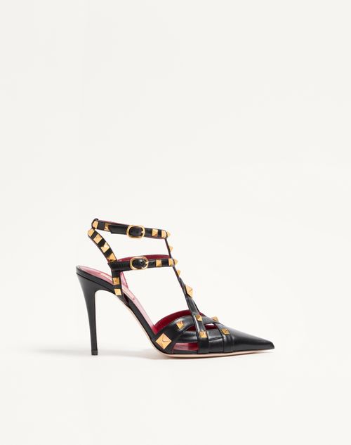 Valentino Garavani - Zapatos De Salón Studdy De Cabritilla Con Tacón De 100 mm - Negro - Mujer - Salones
