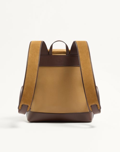 Valentino Garavani - ヴァレンティノ ガラヴァーニ アンティーブ スエード バックパック - ハバナ/ベージュ - メンズ - バックパック