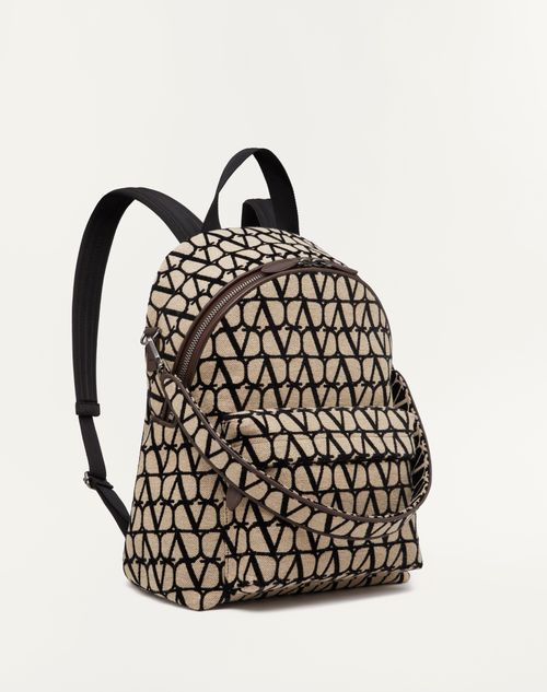 Valentino Garavani - Toile Iconographe Backpack With Leather Detailing - Natural/fondant - Man - Man Bags & Accessories Sale
