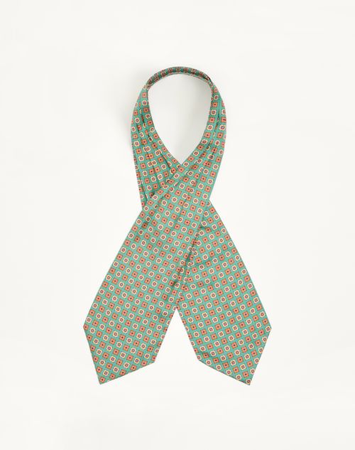 Valentino Garavani - Silk Ascot With Pointy Motif - Green/multicolour - Man - Soft Accessories