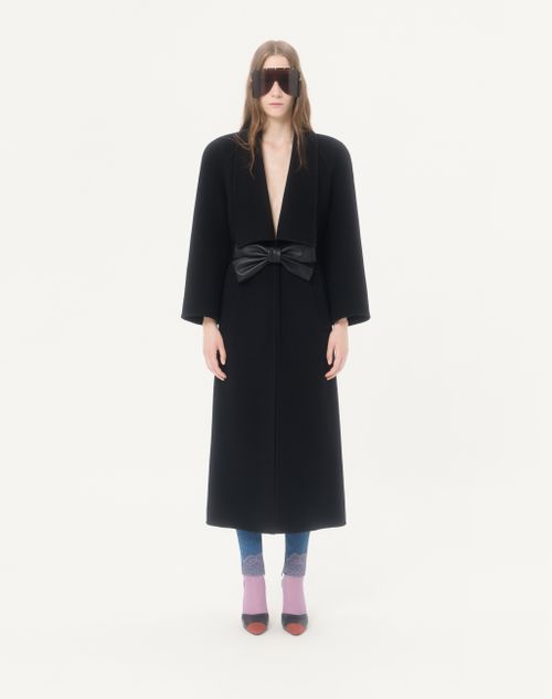 Valentino - Soft Drap Coat - Black - Woman - Coats And Outerwear