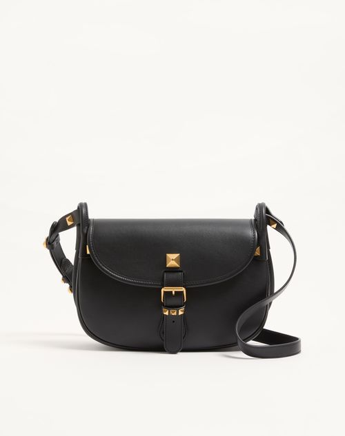 Valentino Garavani - Valentino Garavani Flâneuse Medium Leather Shoulder Bag - Black - Woman - Shoulder Bags