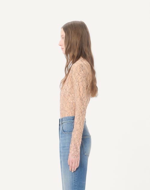 Valentino - Rebrodé Lace Bodysuit - Skin - Woman - Lingerie