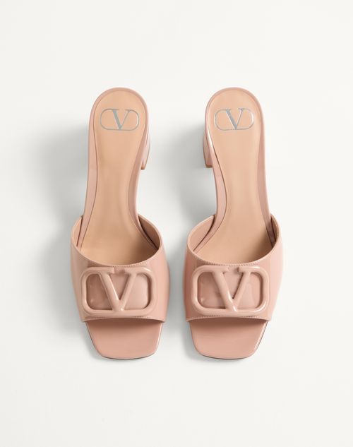 Valentino Garavani - Vlogo Signature Patent Leather Slide Sandal 60mm - Rose Cannelle - Woman - Sandals