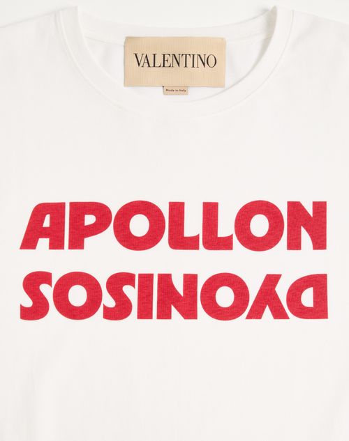 Valentino - Valentino Cotton T-shirt With Apollon/dyonisos Print - White/red - Man - Tshirts And Sweatshirts