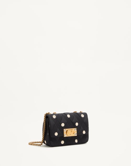 Valentino Garavani - Valentino Garavani Quiltie 67 Small Shoulder Bag In Plus De Pois Satin - Black/ivory - Woman - Woman Bags & Accessories Sale