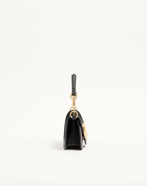 Valentino Garavani - Valentino Garavani Locò Small Shoulder Bag In Calfskin - Black - Woman - Vlogo Signature