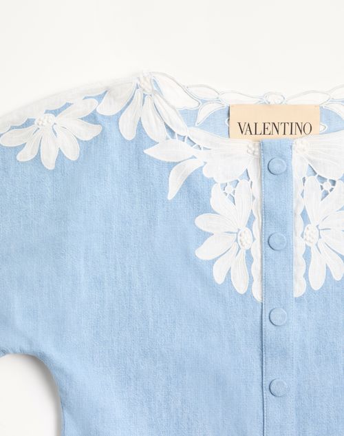Valentino - Light Blue Embroidered Denim Shirt - Denim - Woman - Denim