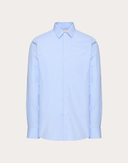 Valentino - Cotton Shirt - Azure - Man - Shirts