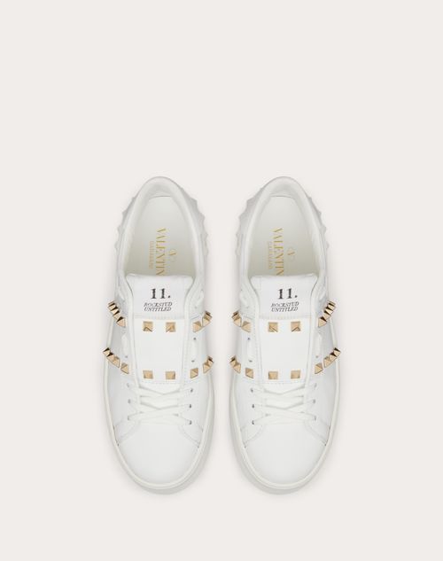 FLATFORM ROCKSTUD UNTITLED SNEAKER IN CALFSKIN