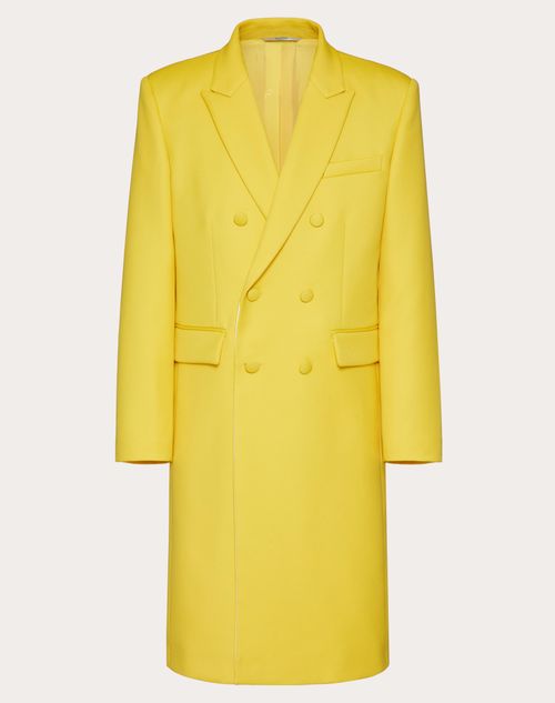 Valentino - Double-breasted Wool Coat - Yellow - Man - Coats And Blazers