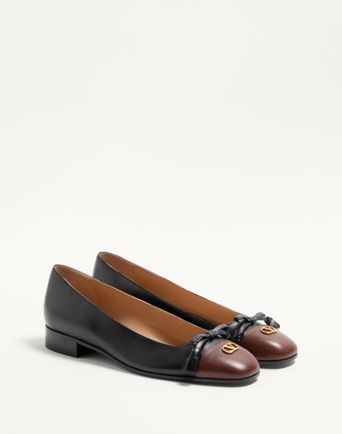 Valentino Garavani - Valet Du Roi Kidskin Ballerina 25mm - Black/coffe - Woman - Shoes