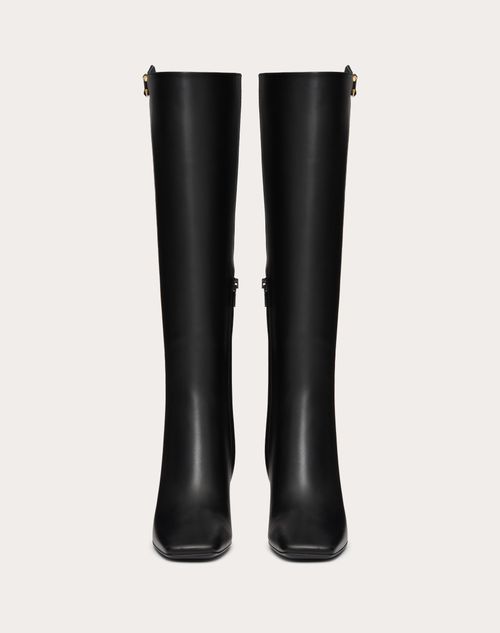 Valentino Garavani - Vlogo The Bold Edition Boot In Calfskin 100mm - Black - Woman - Boots
