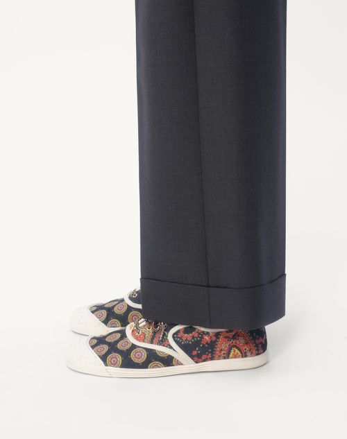 Wool Gabardine Pants With Turn-ups for Man in Anthracite Wool Gabardine Pants With Turn-ups for Man in Anthracite