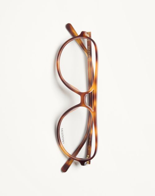 Valentino - Round Acetate Eyewear - Havana - Unisex - Eyewear
