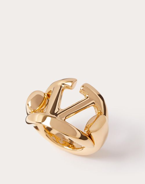 Valentino Garavani - Vlogo The Bold Edition Metal Ring - Gold - Woman - Shelf - Vgd Accessories - Woman Accessories Sale