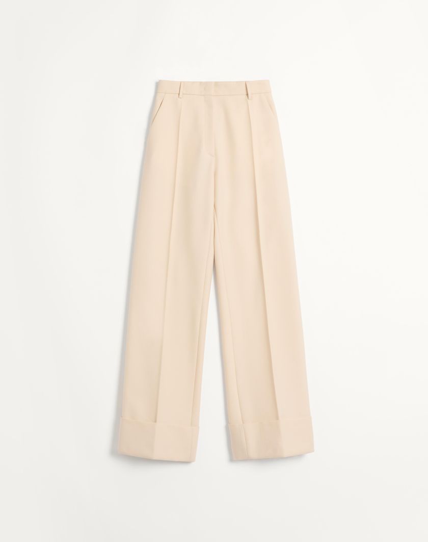 Valentino Handbags Pantaloni In Diagonal Dry Wool per Donna in Avorio | Valentino IT