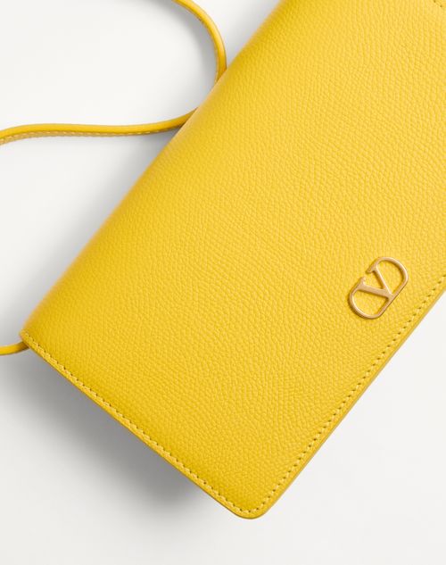 Valentino Garavani - Vlogo Signature Mini Shoulder Bag In Grainy Calfskin - Yellow - Woman - Wallets And Small Leather Goods
