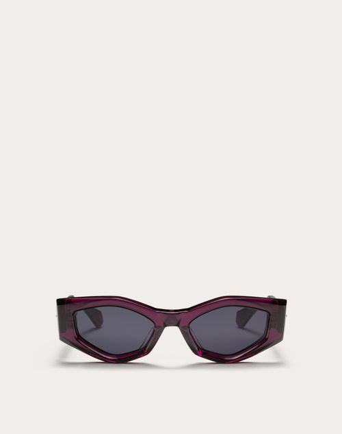 Valentino - Iii - Irregular Acetate Frame - Purple/dark Grey - Woman - Eyewear