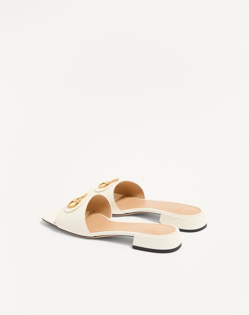 Valentino Garavani - Vlogo Signature Slide Sandal In Calfskin 20mm - Ivory - Woman - Sandals