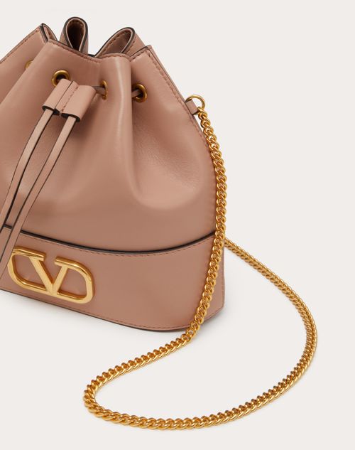 mini bucket bag in nappa with vlogo signature chain