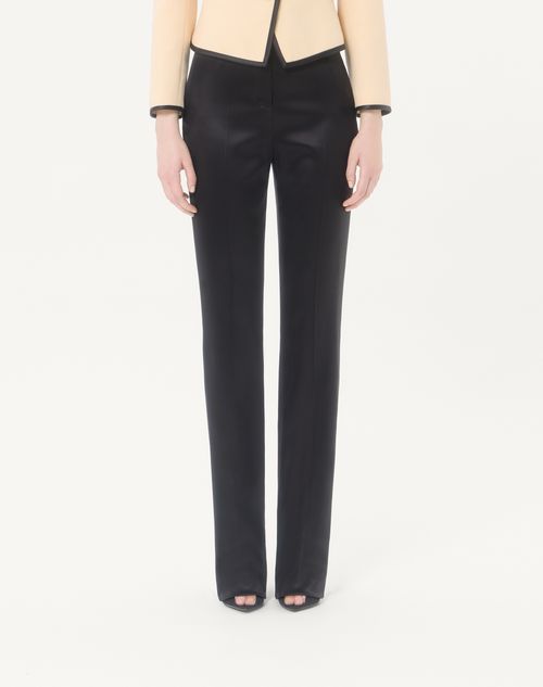 Valentino - Double Duchesse Stretch Trousers - Black - Woman - Trousers And Shorts