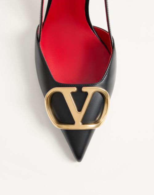 Valentino Garavani - Slingback-pumps Vlogo Signature Aus Kalbsleder Mit 80 Mm-absatz - Schwarz - Frau - Pumps Und Slingbacks