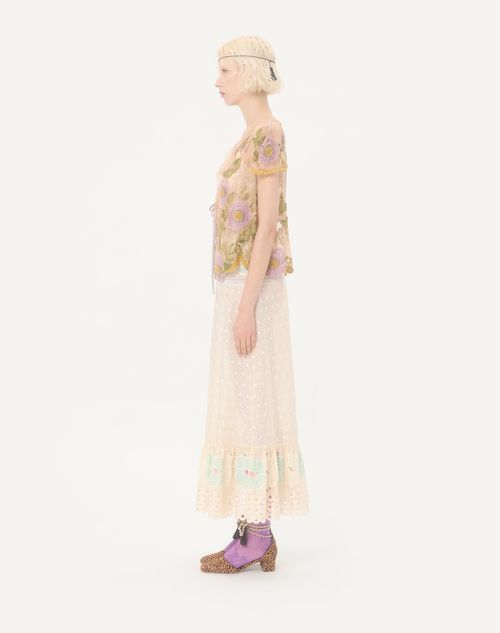 Valentino - Camicia In Pizzo Ricamata - Multicolor - Donna - Camicie E Top