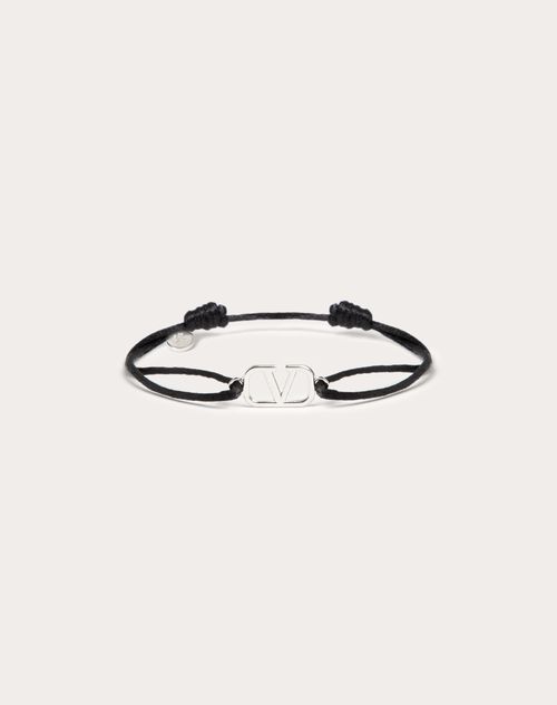 Valentino Garavani Men's V-Logo Signature Leather Bracelet